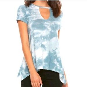 Ladies Blue Cloud Tyedye Top Size Small
